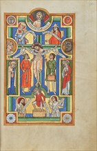 The Crucifixion; Stammheim Missal, probably 1170s. Creator: Unknown.