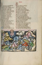 The Drinking Text; Weltchronik, about 1400-1410. Creator: Unknown.