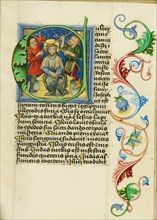 Initial C: The Mocking of Christ; Prayer Book, about 1470-1480. Creator: Workshop of Valentine Noh.