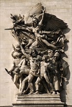 La Marseillaise personified on the Arc de Triomphe, Paris, France. Creator: Francois Rude.