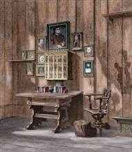 Luther's room at Wartburg Castle, Eisenach, Germany 1880.  Creator: Hurel.