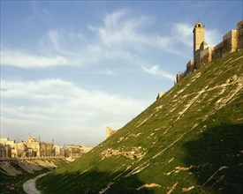 Citadel of Aleppo, Syria, medieval fortified, built 3rd millenium BC-12th century AD (2001). Creator: LTL.