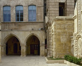 Entrance of Forty Martyrs Cathedral, Gregorian Armenian Church, Aleppo, Syria, 2001.  Creator: LTL.