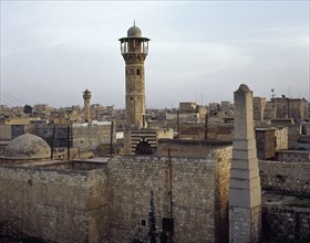 Overview of ancient souks area, late afternoon, Aleppo, Syria, 2001.  Creator: LTL.