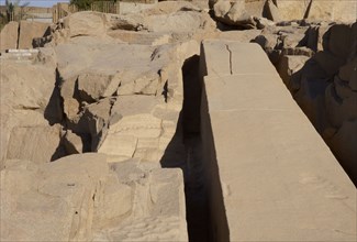 Unfinished obelisk in a granite quarry, Aswan, Egypt, 2021.  Creator: LTL.