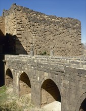 View of the citadel, built in the 8th century, Bosra, Syria, 2001. Creator: LTL.