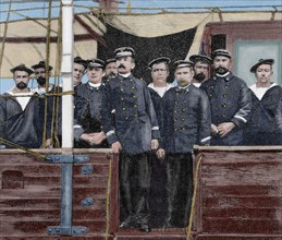 Pierre Loti aboard the gunboat Javelot, 1892.  Creator: Unknown.