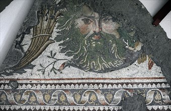 Masked head, mosaic pavement in the Great Palace of Constantinople, 4th-6th century. Creator: Unknown.