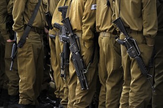 Soldiers of Israel's military visiting the Western Wall, Jerusalem, Israel, 2013. Creator: LTL.