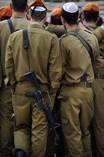 Soldiers of Israel's military visiting the Western Wall, Jerusalem, Israel, 2013. Creator: LTL.