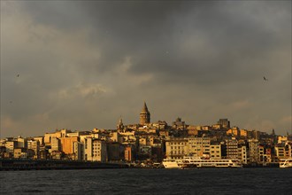 Panoramic district of Beyoglu with Galata Tower, Istanbul, Turkey, 2013.  Creator: LTL.