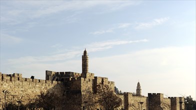 City walls and ancient citadel with Tower of David, Jerusalem, Israel, 2nd century BC (2014). Creator: LTL.