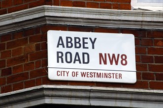 Abbey Road street sign, City of Westminister, London, England, 2008.  Creator: LTL.