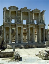 Facade of Celsus Library, Ephesus, Near Selcuk, Turkey, 1999. Creator: LTL.