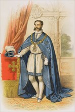 Knight wearing the collar and insignia of the Grand Cross of the Royal and Distinguished..., 1865.  Creator: Unknown.