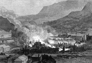 Great fire at Port Lyttelton, Canterbury, New Zealand, 1871. Creator: Unknown.