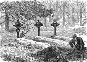 Graves of Prussian riflemen, park of St. Cloud, 1871. Creator: Unknown.