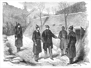 Delivering the keys in the fortress of Mont Valérien, 1871. Creator: Unknown.