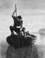 Spearing Flounders, by H. MacCallum, 1871. Creator: Unknown.