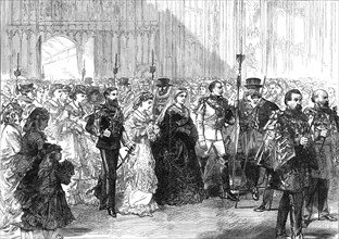 Marriage of Princess Louise: the Bride's Procession in St. George's Chapel, Windsor, 1871. Creator: Unknown.