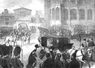 Marriage of Princess Louise: leaving St. George's Chapel, Windsor, 1871. Creator: Unknown.