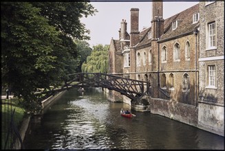 Mathematical Bridge, Queens' College, University of Cambridge, Cambridge, Cambridgeshire, 1974. Creator: Dorothy Chapman.