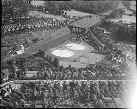 The L.M.S.R Water Reservoirs, Oxhey, Hertfordshire, c1930s. Creator: Arthur William Hobart.