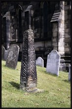 All Saints' Church, Anglo-Scandinavian Cross Shaft, Bakewell, Derbyshire Dales, Derbyshire, 1991. Creator: Dorothy Chapman.