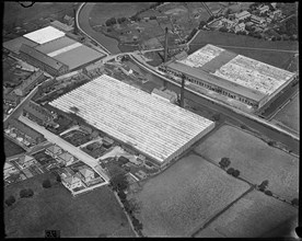 Moss Shed and nearby mills by Long Ing Bridge, Barnoldswick, Lancashire, c1930s. Creator: Arthur William Hobart.