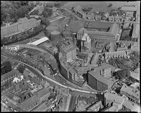 Brook Mill, New Mill and Congleton Gas Works, Congleton, Cheshire, c1930s. Creator: Arthur William Hobart.