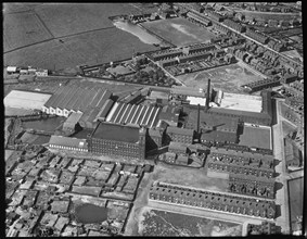 The Bridgewater and Moss Side Cotton Mills, Newtown, Greater Manchester, c1930s. Creator: Arthur William Hobart.