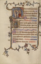 Initial D: The Crucifixion; Bute Psalter, text and illumination about 1330. Creator: Atelier of the Passion Master.