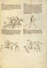 Combat against an Equestrian Opponent with Lance, about 1410. Creator: Unknown.