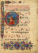 Initial E: David Lifting up His Soul to God, about 1455-1461. Creator: Franco dei Russi.