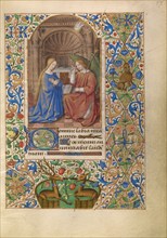 The Annunciation; Katherine Hours, about 1480-1485. Creator: Jean Bourdichon.