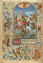 Saint Michael; Prayer Book of Charles the Bold, 1469. Creator: Lieven van Lathem.