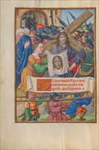 The Way to Calvary and Saint Veronica with the Sudarium; Spinola Hours, about 1510-1520. Creator: Master of James IV of Scotland.