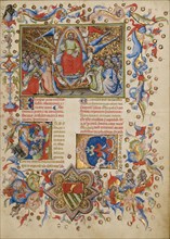 Christ in Majesty; Initial A: A Man Lifting His Soul to God, between about 1389 and 1400. Creator: Master of the Brussels Initials.