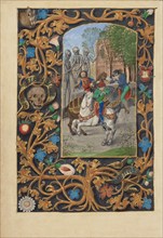 The Three Living and the Three Dead; Crohin-La Fontaine Hours, about 1480-1485 ?. Creator: Master of the Dresden Prayer Book.