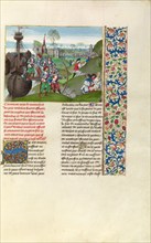 The English Besieging La Rochelle; Chroniques (Book Three), about 1480-1483. Creator: Master of the Getty Froissart.