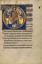 Initial D: Christ Enthroned; Psalter, after 1205. Creator: Master of Ingeborg Psalter.