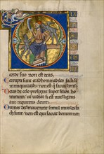 Initial D: The Fool with Two Demons; Psalter, after 1205. Creator: Master of Ingeborg Psalter.