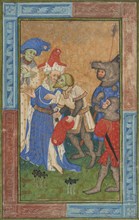 Assassination scene - miniature from a manuscript, about 1420. Creator: Master of Trinity College Ms. B.11.7.