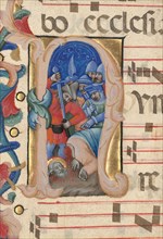 Initial N: The Beheading of Saint Paul, about 1392-1402. Creator: Niccolo di Giacomo da Bologna.