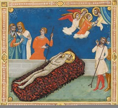 The Martyrdom of Saint Lawrence; Cutting from the Laudario of Sant'Agnese, about 1340. Creator: Pacino di Bonaguida.