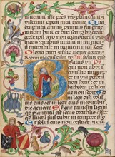 Initial B: David in Prayer; Diurnal, about 1485. Creator: Workshop of Ulrich Schreier.