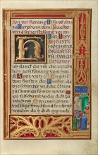 Border with Jeremiah before Johoiakim; Prayer Book of Cardinal Albrecht of Brand..., about 1525-1530 Creator: Simon Bening.