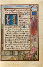 Border with Job Mocked by His Wife and Tormented by Two Devils, about 1525-1530. Creator: Simon Bening.