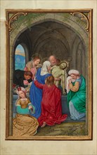 The Entombment; Prayer Book of Cardinal Albrecht of Brandenburg, about 1525-1530. Creator: Simon Bening.