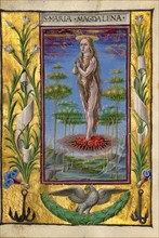 Mary Magdalene Borne Aloft; Gualenghi-d'Este Hours, about 1469. Creator: Taddeo Crivelli.